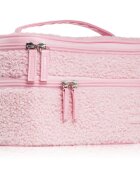 BrushArt Accessories Double-layered fluffy make-up bag geantă de cosmetice cu două compartimente Light pink 1 buc
