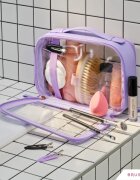 BrushArt Accessories Transparent make-up case servietă pentru cosmetice Lilac 1 buc