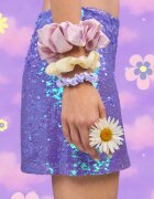 BrushArt Daisy Dreams Satin Scrunchies Set Elastice pentru par 3 buc