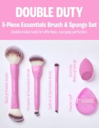 BrushArt Double Duty 5-Piece Essentials Brush & Sponge Set set perii machiaj