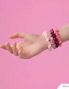 BrushArt Gift for You Slim satin scrunchie set Elastice pentru par Pink & Red