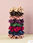 BrushArt Hair Large satin scrunchie set Elastice pentru par Cream & Black