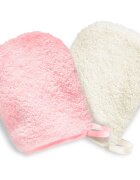BrushArt Home Salon Make-up remover gloves mănuși demachiante pentru make-up PINK CREAM 2 buc