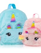 BrushArt KIDS Fluffy unicorn backpack Small rucsac pentru copii Pink (20 x 23 cm) 1 buc