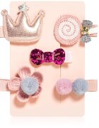 BrushArt KIDS Little princess hair clip set agrafe de par Pink