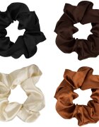 Brushworks Satin Scrunchies Natural Elastice pentru par