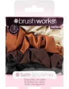 Brushworks Satin Scrunchies Natural Elastice pentru par