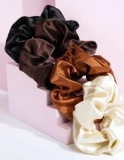 Brushworks Satin Scrunchies Natural Elastice pentru par