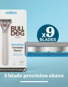 Bulldog Sensitive Ceramic Razor Aparat de ras + rezervă lame 9 bucati