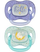 Canpol babies NIGHTGLOW Boy suzetă 18m+ 2 buc