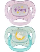 Canpol babies NIGHTGLOW Girl suzetă 0-6 m 2 buc