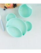 Canpol babies Suction plate Bear farfurie compartimentată cu ventuză Turquoise 500 ml