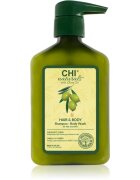 CHI Olive Naturals Hair & Body Shampoo gel de duș și șampon cu ulei de masline 2in1 340 ml
