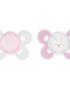 Chicco Physio Comfort 2-6 m suzetă Girl-Dots/Rabbit 2 buc