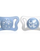 Chicco Physio Micro 0-2 m suzetă Blue 2 buc