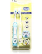 Chicco Toothbrush Set 3-6 y+ periuță de dinți pentru copii cu suport Tiger-Panda