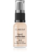 Claresa Liquid Perfection 2in1 fond de ten cu acoperire ridicată culoare 102 Warm Medium 18 g
