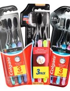 Colgate Slim Soft Active Periuțe de dinți moi cu cărbune activ 3 buc