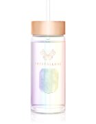 Crystallove Clear Quartz Straw Water Bottle sticlă pentru apă cu pai Hologram 400 ml