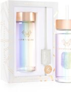 Crystallove Clear Quartz Straw Water Bottle sticlă pentru apă cu pai Hologram 400 ml