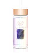 Crystallove Clear Quartz Straw Water Bottle sticlă pentru apă cu pai Hologram - Amethyst 400 ml