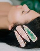 Crystallove Moonstone Hair Clip agrafă de păr 1 buc