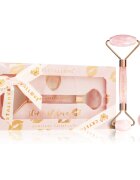 Crystallove Rose Quartz Selflove Set rulou de masaj facial și accesoriu de masaj