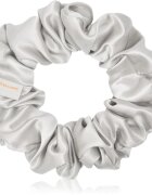 Crystallove Silk Scrunchie elastic pentru păr din mătase Silver 1 buc