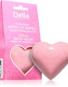 Delia Cosmetics Fizzing Bath Heart Wild Strawberry bombă de baie cu aroma de capsuni 100 g