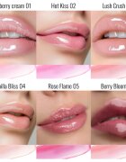 Dermacol Diamond Lip Oil ulei nuanțator pentru buze cu efect de crestere culoare 05 Rose Flame 4 ml