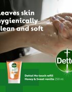Dettol Soft on Skin Kids No-Touch Refill rezervă pentru dozator de săpun cu senzori fără atingere Honey & Vanilla 250 ml