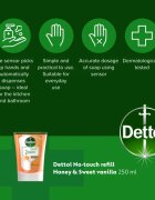 Dettol Soft on Skin Kids No-Touch Refill rezervă pentru dozator de săpun cu senzori fără atingere Honey & Vanilla 250 ml