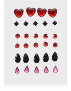 Diva & Nice Cosmetics Face Stones sticker-e faciale Black & Red 35 buc