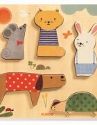 DJECO Wooden Block Puzzle Pets jucărie interactivă cu piese care se pot insera 12m+ 1 buc