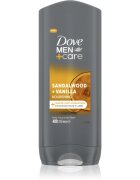 Dove Men+Care Sandalwood&Vanilla gel de duș pentru față corp și păr pentru bărbați 400 ml