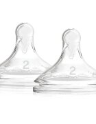 Dr. Brown's Options+ Wide-Neck Level 2 tetină pentru biberon 3 m+ 2 buc