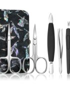 DuKaS Premium Line Solingen 126 Set de manichiură + carcasă Silver Birds