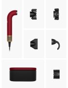 Dyson Supersonic r HD17 T1/T2 Red Velvet/Gold uscător de păr profesional cu ionizator Straight + Wavy 1 buc