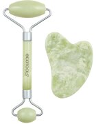 EcoTools Jade Roller & Gua Sha rulou de masaj facial și accesoriu de masaj 2 buc