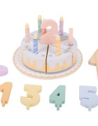eliNeli Birthday Cake jucarie din lemn pentru copii 18m+ 21 buc