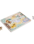 eliNeli Sound Puzzle Animals jucărie interactivă cu piese care se pot insera din lemn 18m+ 7 buc