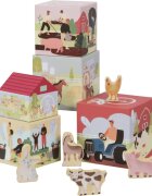 eliNeli Stacking Tower Farm cuburi pentru copii 12m+ 1 buc