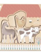 eliNeli Wooden Puzzle Farm puzzle din lemn 12m+ 7 buc