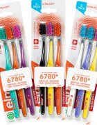 Elmex Swiss Made Periuțe de dinți ultra soft Yellow + Blue + White 3 buc