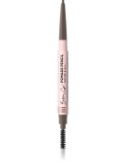 Eveline Cosmetics Brow & Go! creion pentru sprâncene rezistent la apă perie 2 in 1 culoare Taupe 4 g