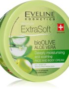 Eveline Cosmetics Extra Soft crema calmanta si hidratanta pentru piele sensibila Bio Olive & Aloe Vera 175 ml