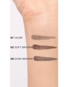 Eveline Cosmetics Micro Precise creion pentru sprâncene rezistent la apă perie 2 in 1 culoare 01 Taupe 4 g