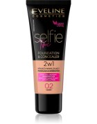 Eveline Cosmetics Selfie Time make-up si corector 2 in 1 culoare 02 Ivory 30 ml