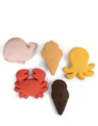 FILIBABBA Silicone Sand Toys Peach Mix jucărie pentru apă 5 buc