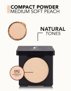 flormar Compact Powder pudra compacta cu efect matifiant culoare 092 Medium Soft Peach 11 g